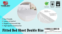 Imported Double Fitted Sheet - (54" X 75" X 12") - White- T200