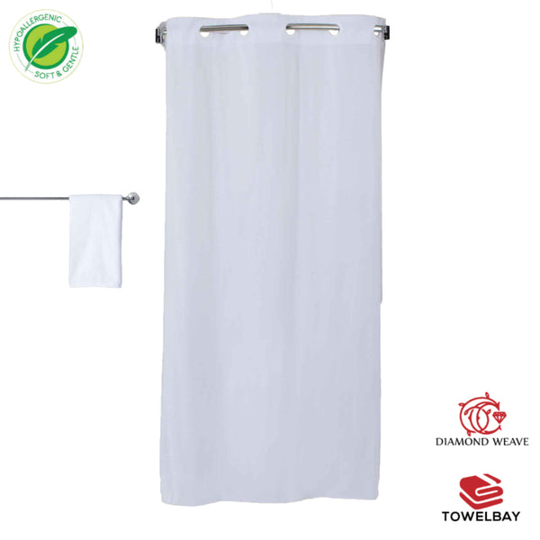 Polyester White Dobby Shower Curtains 60" x 72"