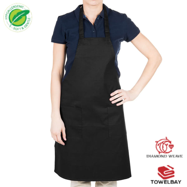Bib Aprons - with No Pocket in Various Colors - Spun Polyester