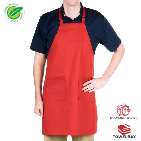 Bib Aprons - with Pocket in Various Colors - Spun Polyester