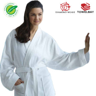 Terry White Kimono Style Bath Robe