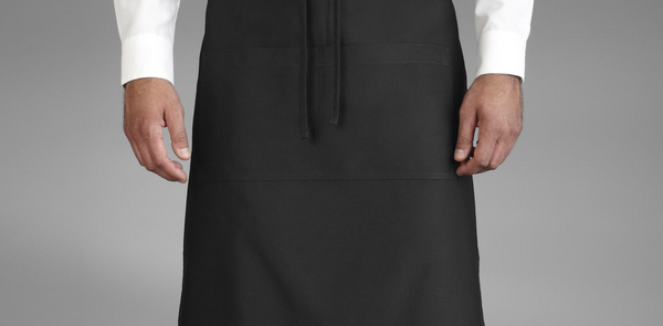 Bistro Aprons in Black/White - Spun Polyester