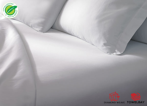 Fitted Percale Sheets-White - 36